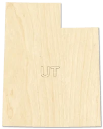 Utah State Utah State Shape Utah Outline laser cut wood blank by CorbyCraft SKU 4EV8BN