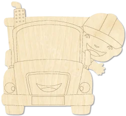 Cartoon truck with driver unfinished craft blank