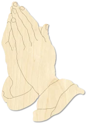 Praying Hands Praying Hands Cutout Unfinished Prayer laser cut wood blank by CorbyCraft SKU BYE39B
