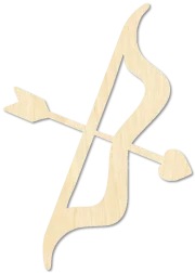 Heart Bow Arrow Romantic Decor laser cut wood blank for Valentine's Day crafters by CorbyCraft SKU CB62RP