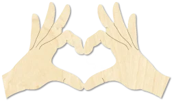 Heart Hands Heart Hands Cutout Hands Making Heart laser cut wood blank for wedding planners and couples and Valentine's Day crafters by CorbyCraft SKU