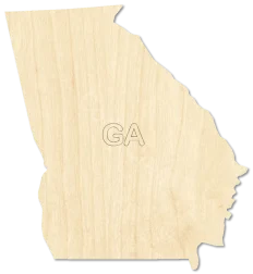 Georgia State Shape GA State Cutout laser cut wood blank by CorbyCraft SKU DTZT2K