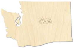 Washington State Silhouette WA Craft Shape laser cut wood blank by CorbyCraft SKU PB7C4S