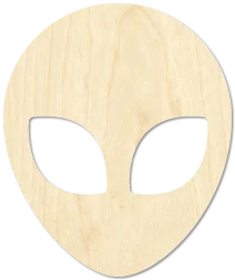 Alien head unfinished wood craft blank