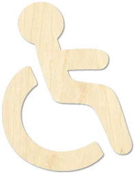 Handicap Symbol ADA Symbol Cutout laser cut wood blank by CorbyCraft SKU QQZA54