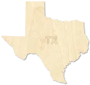 Texas State Texas State Shape Texas Pride laser cut wood blank by CorbyCraft SKU T3U5UB