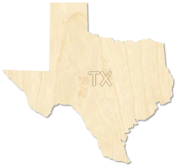 Texas State Texas State Shape Texas Pride laser cut wood blank by CorbyCraft SKU T3U5UB