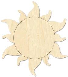Sun Silhouettes Sun Cutout Sun Sign Blank laser cut wood blank for nursery stylists and new parents by CorbyCraft SKU T8VP3H