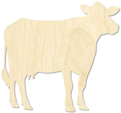 Cow unfinished wood craft blank